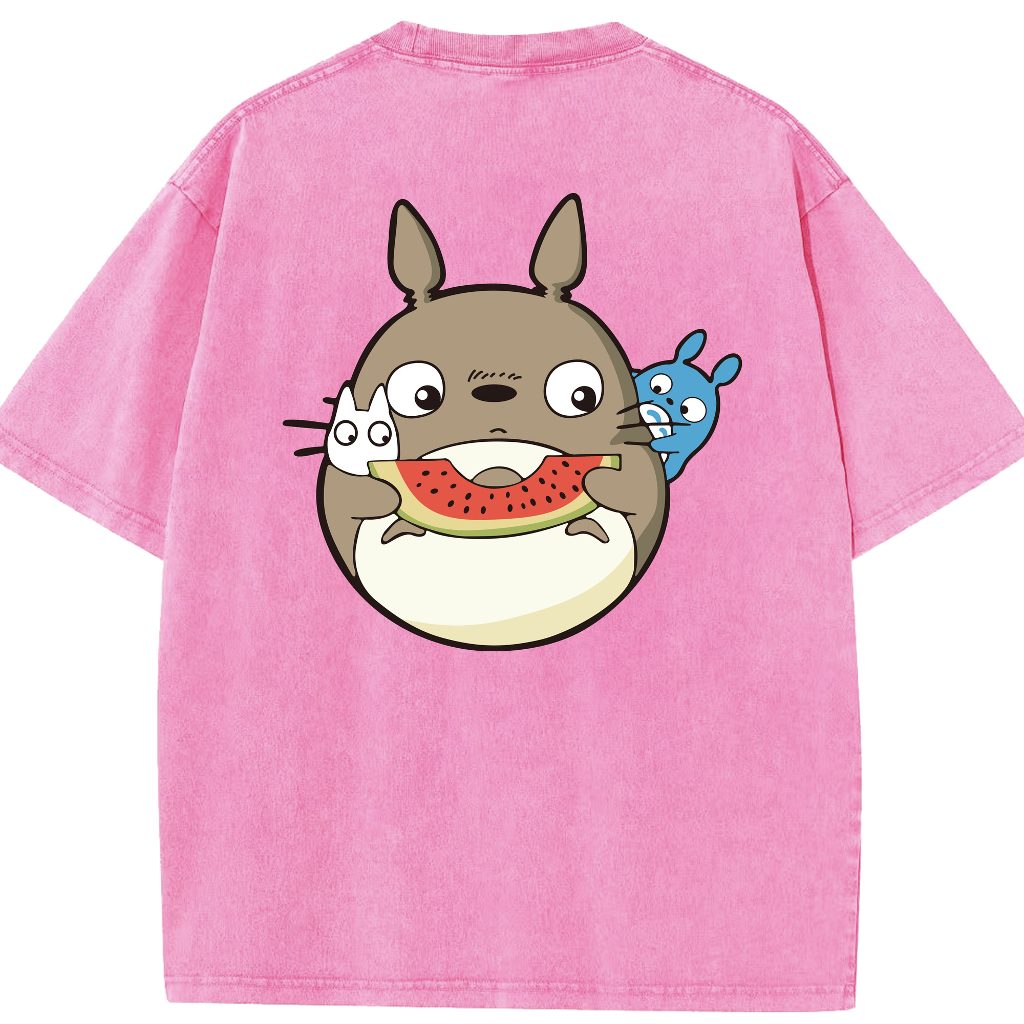（画像用） となりのトトロ 草壁メイ 草壁サツキ My Neighbor Totoro Satsuki Kusakabe Mei Kusakabe 綿100% ヴィンテージ風 半袖Tシャツ（背面プリント）